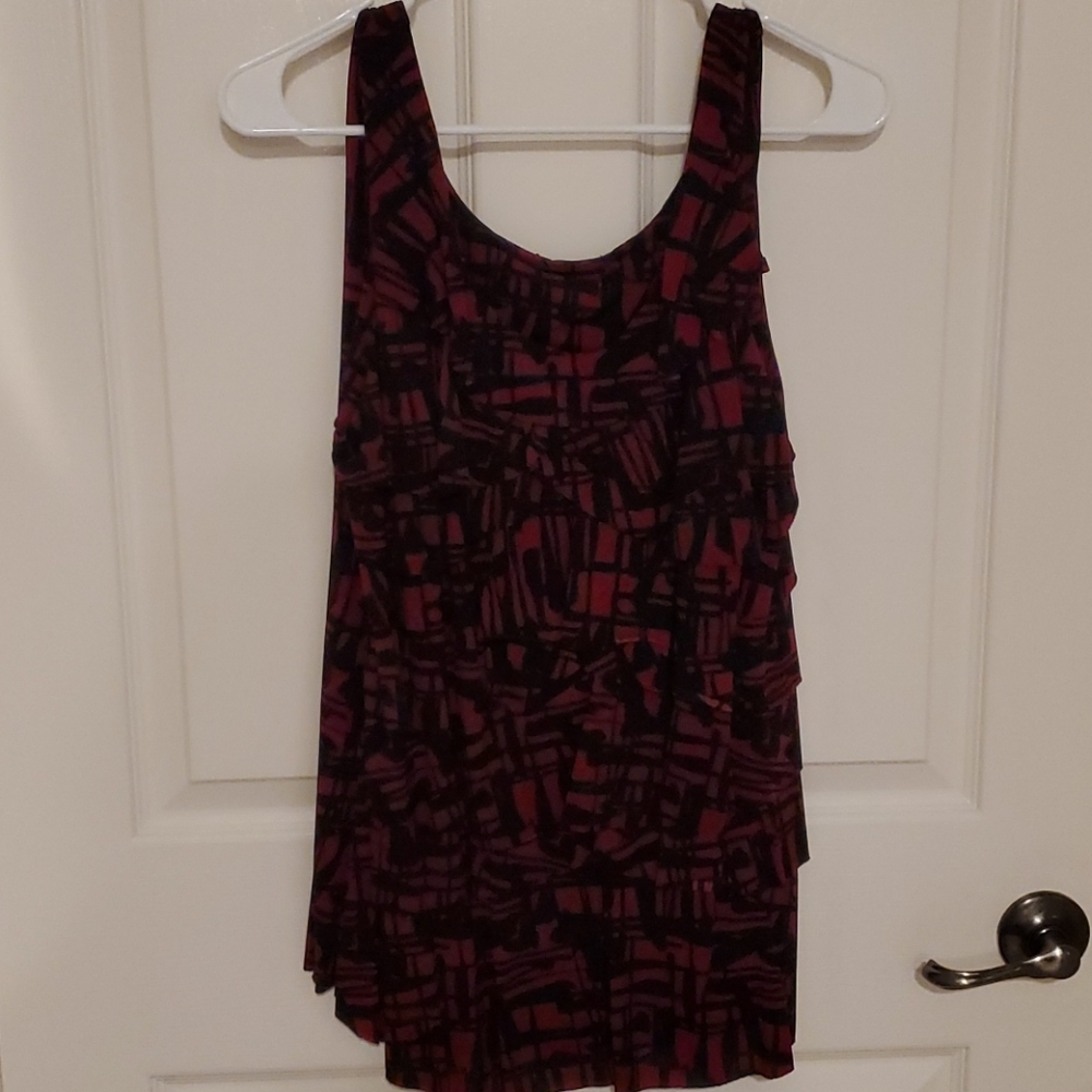 blouse with layered ruffles in front